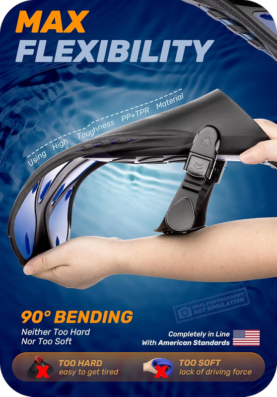 Travel Size Snorkel Fins Adjustable Open Heel Swim Fins for Diving Snorkeling2