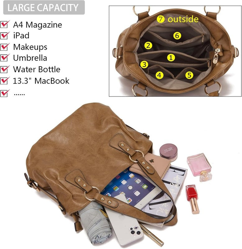 Women Fashion Handbag Set 4PCS Shoulder Bag Satchel Hobo Tote Purse5