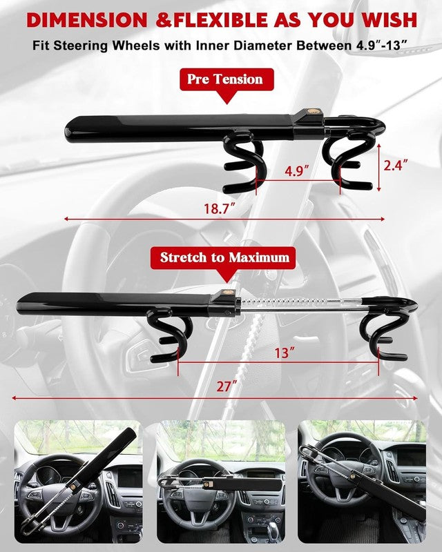 Steering Wheel Lock Anti Theft Car Device Heavy Duty Security Car Lock Antitheft2