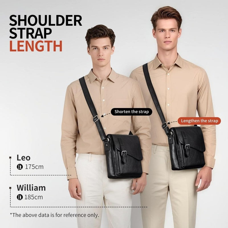 Men's Leather Messenger Crossbody Bag Vintage Waterproof Anti-Theft Casual1