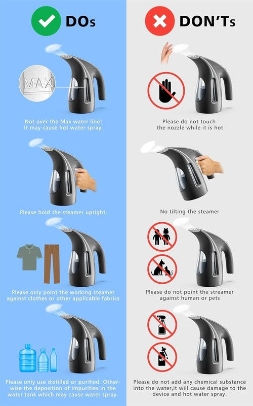 Portable Handheld Clothes Steamer, 700W, 240ml, Wrinkle Remover, Black6
