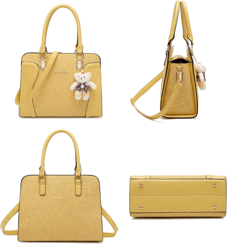 Women Fashion Handbag Set 4PCS Tote Shoulder Top Handle Satchel Purse1