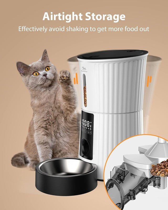 Timed Automatic Cat Feeder 4L, Programmable Pet Food Dispenser for Cats & Dogs2