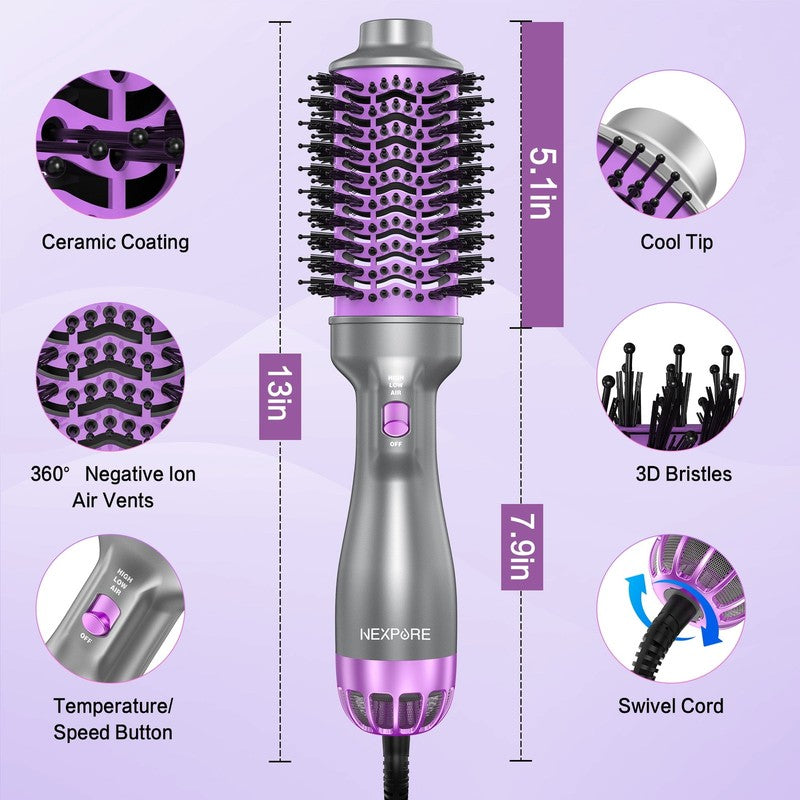 4 in 1 Hair Dryer Brush Negative Ion Anti-Frizz Ceramic Titanium Hair Styler6