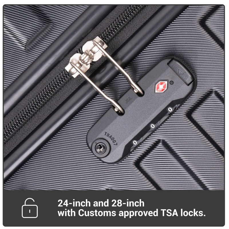 6-Piece Hardshell Luggage Set - Lightweight Suitcase with Carry-On Backpack, Duf1