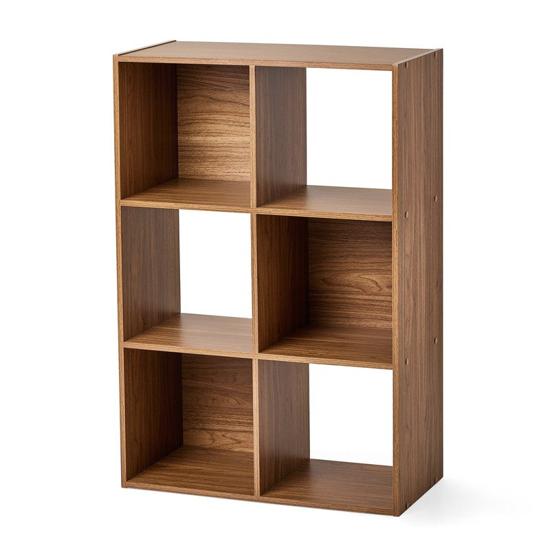 6 Cube Storage Organizer, Warm Walnut2