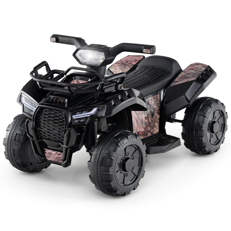 6V Electric Kids Toy Car Black with Music, Story & USB Front Storage Basket10