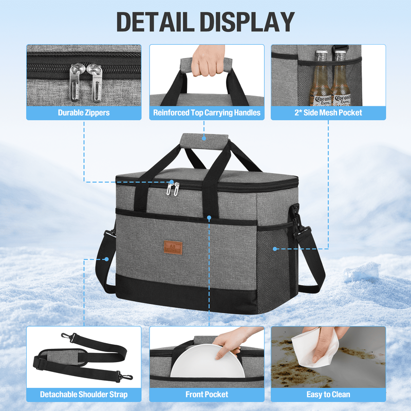 Large 48 Can Insulated Cooler Bag   Leakproof & Collapsible for Travel & Picnic7