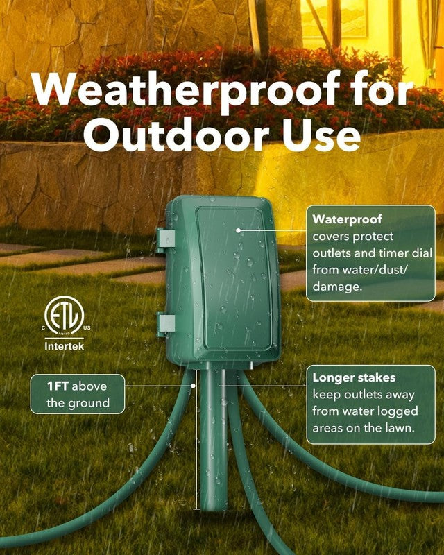 7 Day Outdoor Digital Stake Timer, 6 Outlets, Weatherproof, BNC U3S, Heavy Duty5