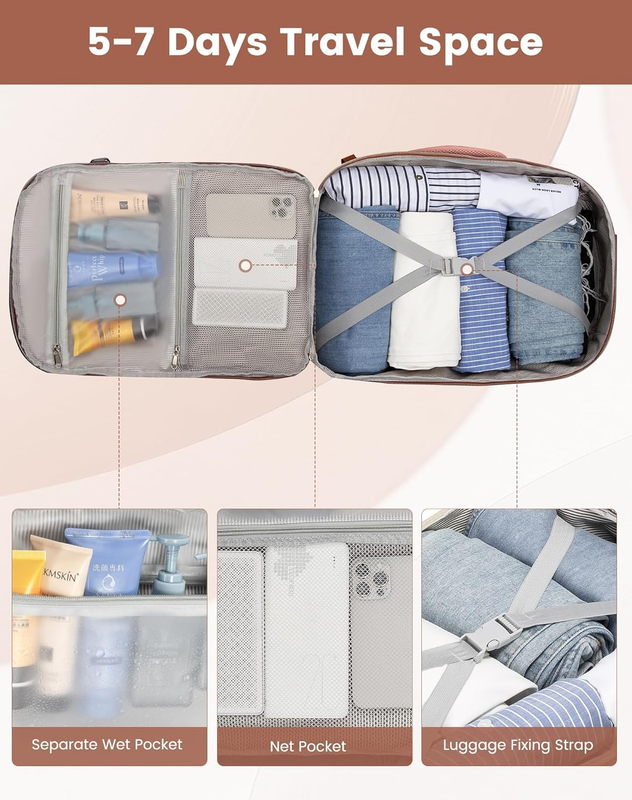 40L Travel Backpack Carry On TSA Approved 17in Laptop Packing Cubes8