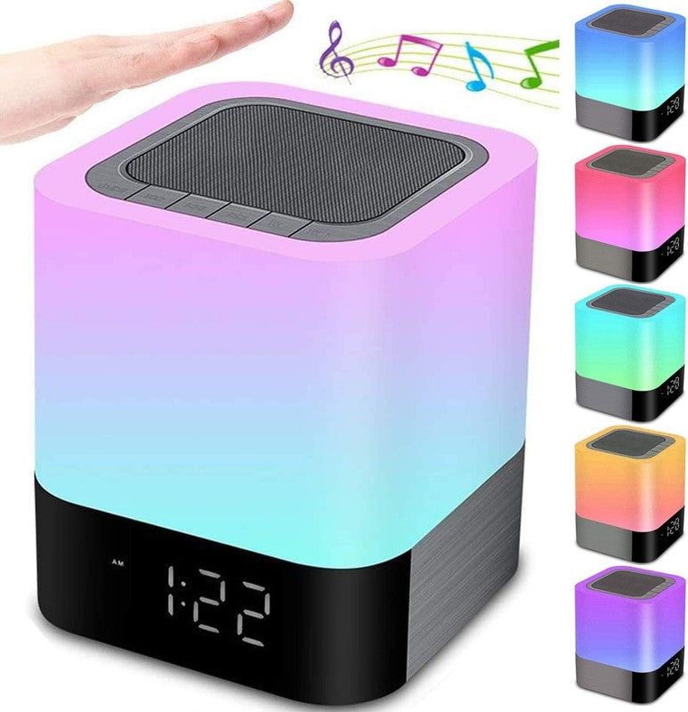 Bluetooth Speaker Alarm Clock, Touch Lamp, Night Light, RGB, Wireless, MP31