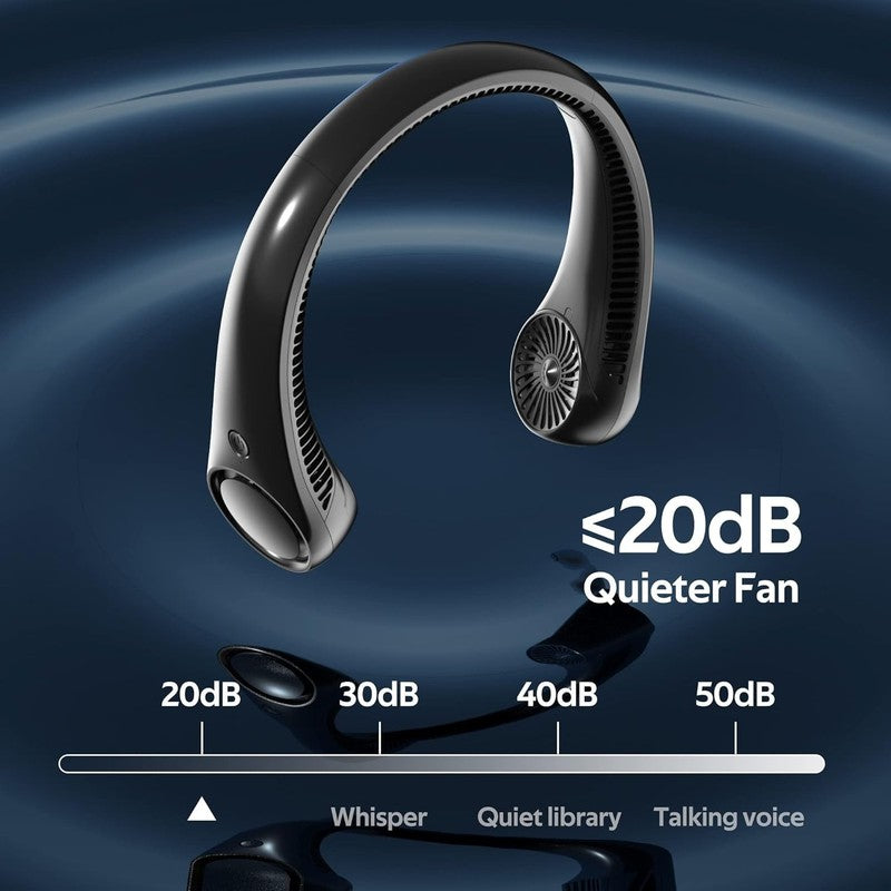 Portable Neck Fan, Hands Free Bladeless, 360° Cooling Personal Fan,Wearable Quie3