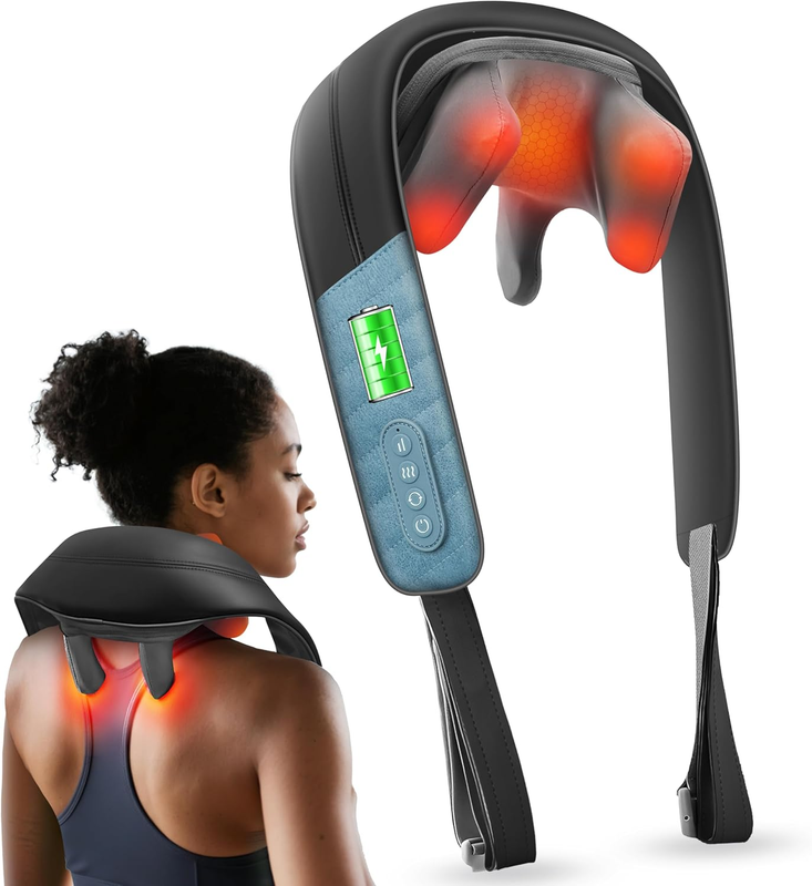 FSA HSA Shiatsu Neck Massager w/ Heat Cordless 4D Deep Tissue Massage11