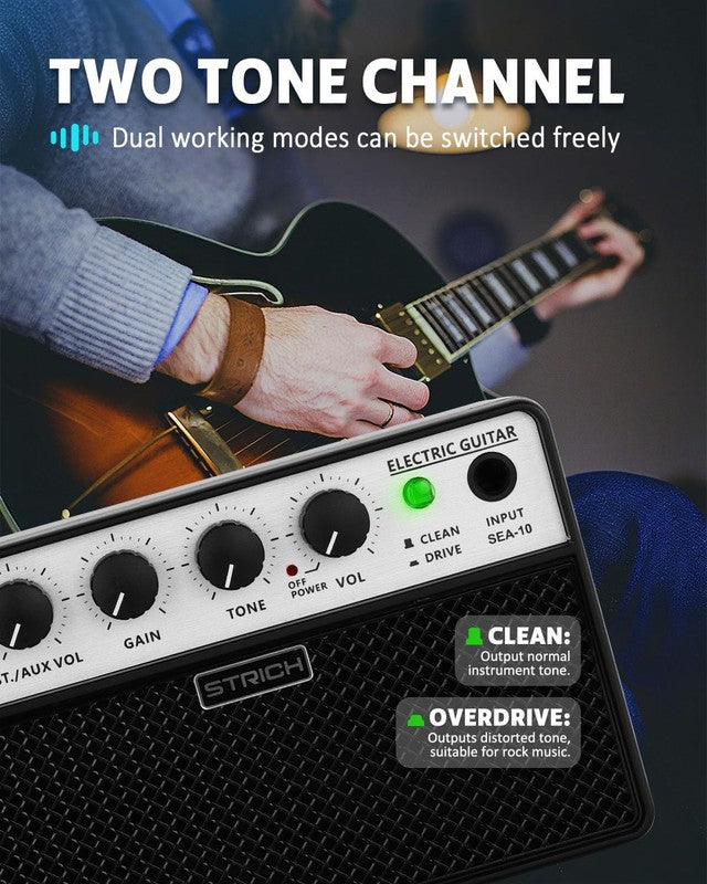 Mini Guitar Amp 5W Portable Rechargeable Practice Amplifier Black5