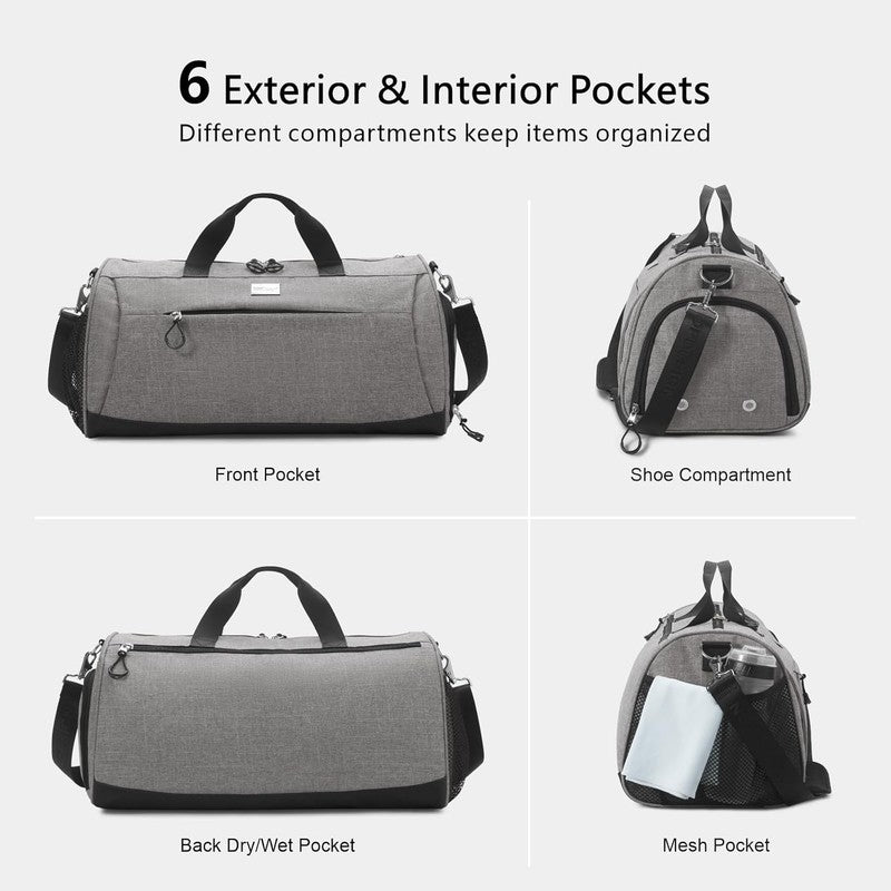 Gym Bag Women Duffel Shoe Compartment Wet Pocket Travel Sports Yoga M3