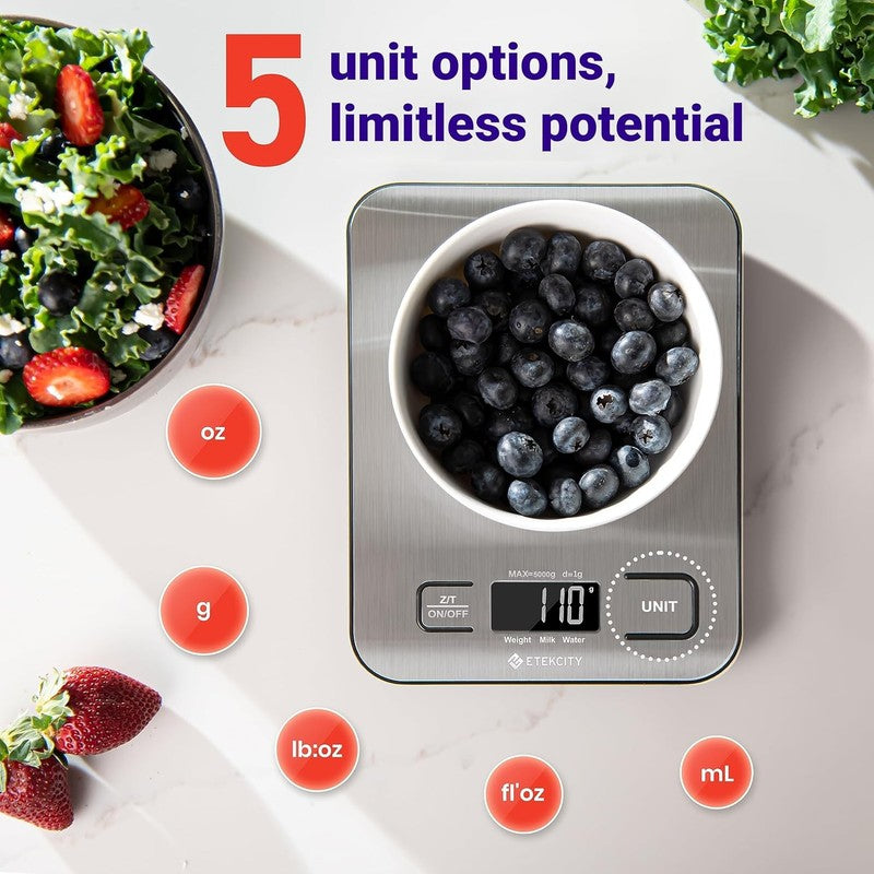 Digital Kitchen Scale for Cooking, Baking & Meal Prep   Stainless Steel Design2