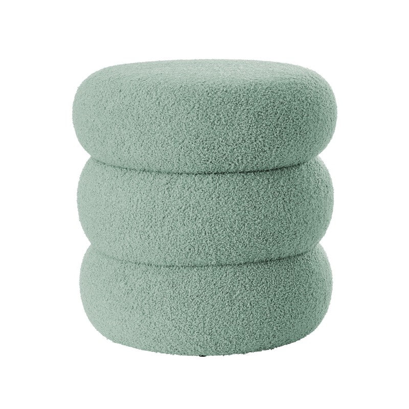 Boucle Cloud Storage Ottoman, Sage1