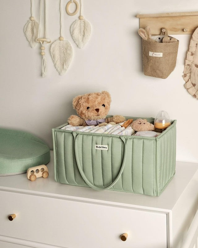 Baby Diaper Caddy Organizer Storage Basket Newborn Essentials Sage6