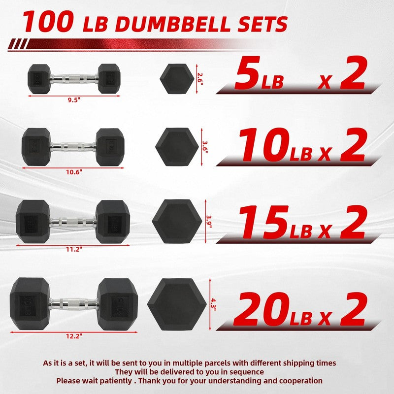 Dumbbell Set, Pairs of 5 Lb, 10 Lb, 15 Lb, and 20 Lb3
