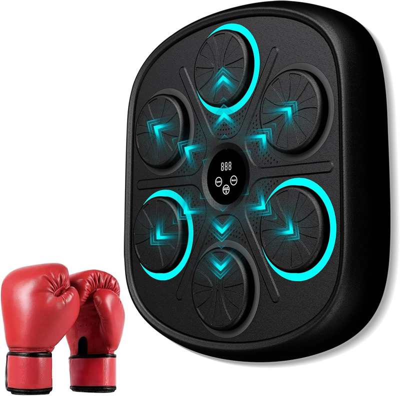 2025 Smart Music Boxing Machine Wall Mount w LED & Gloves for Home Workout9