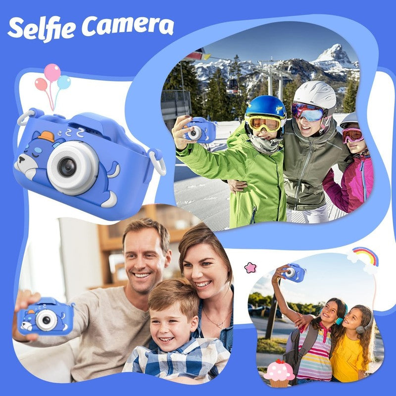 Kids Selfie Digital Camera Toy w/ Protective Cover 32GB SD Card Ages 3 93