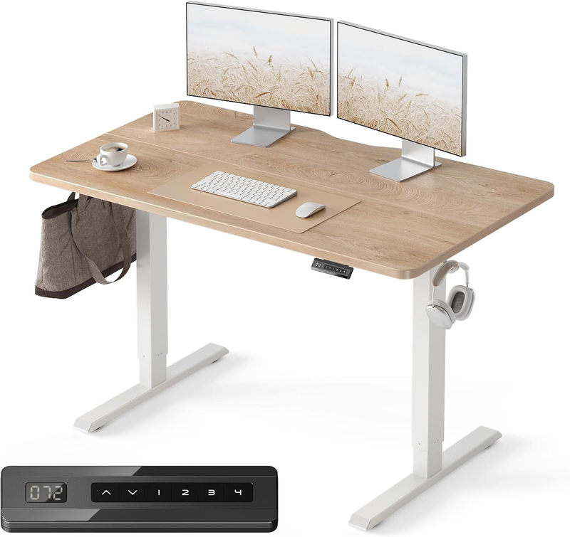 48"x24" Electric Standing Desk Adjustable Sit Stand Computer Office Maple Top10