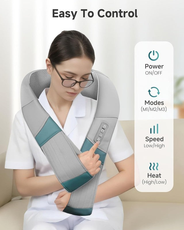 Cordless Shiatsu Neck Massager w/ Heat 4D Kneading Deep Tissue w/ Bag6