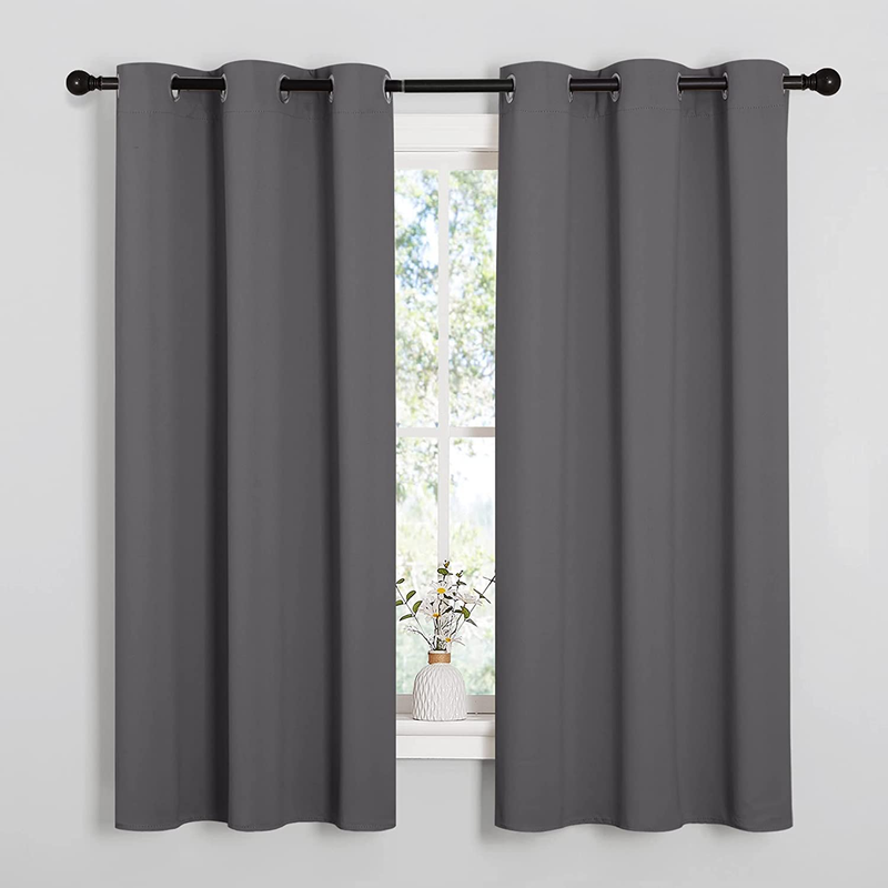 Grey Thermal Insulated Grommet Blackout Curtains for Bedroom - 2 Panels 63"10