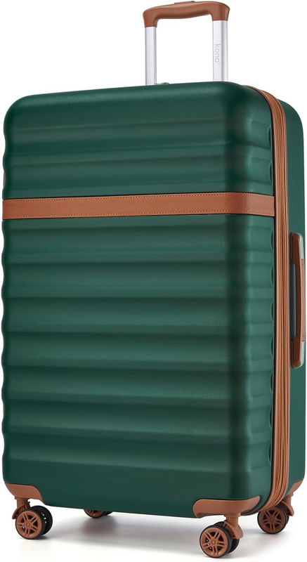 28 Inch Expandable Hardside Luggage ABS PC TSA Lock Checked Suitcase Green11