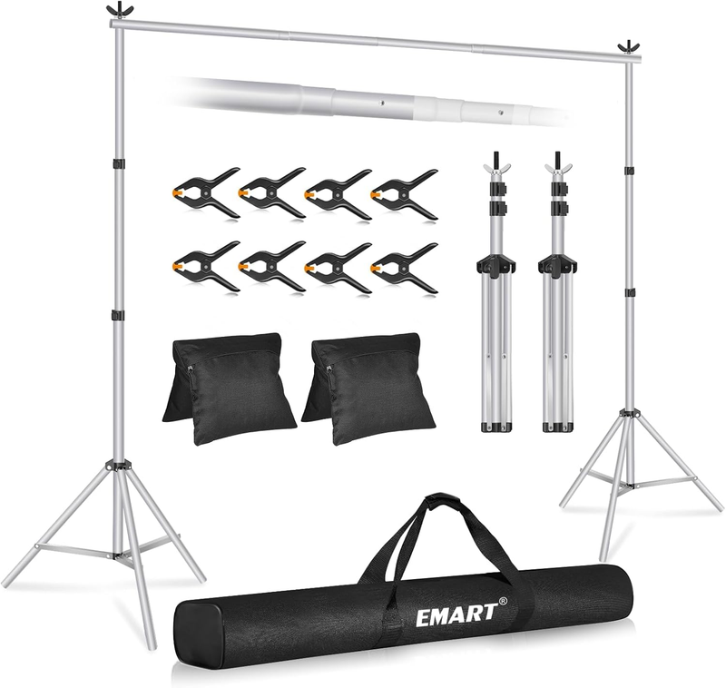 Backdrop Stand 10X7Ft(Wxh) Photo Studio Adjustable Background Stand Support Kit 9