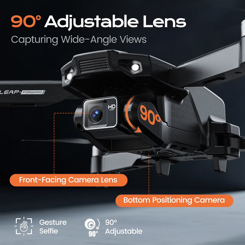 H31 Drone with Camera Optical Flow 2 Batteries 3 Speed RC Quadcopter Black3