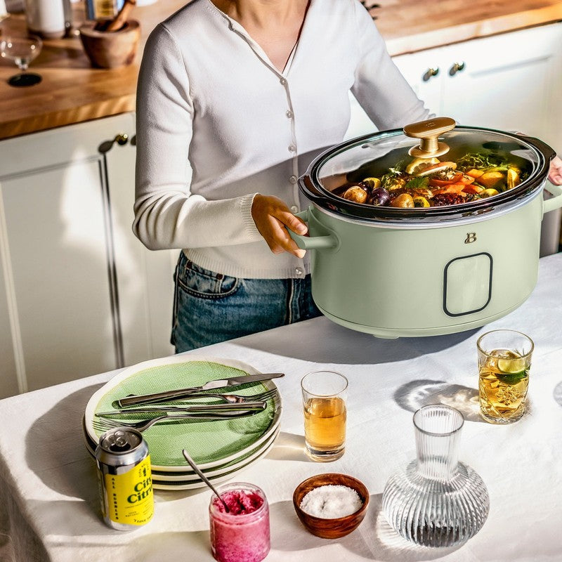 6 Qt Programmable Slow Cooker, Sage Green by Drew Barrymore5