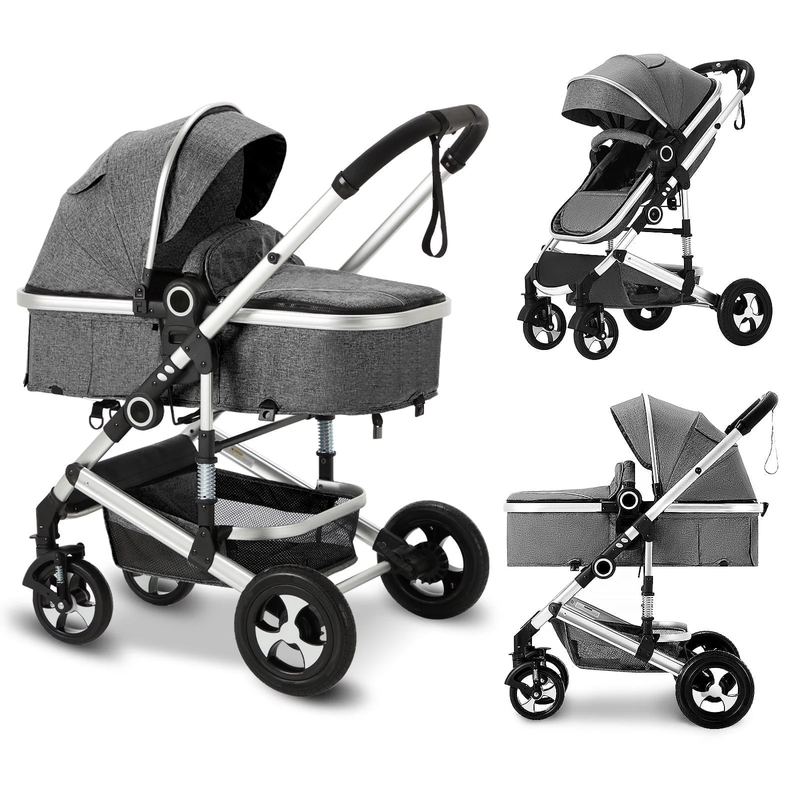 3-In-1 Convertible Baby Stroller with Big Seat and Adjustable Canopy, 24 Pound, 0