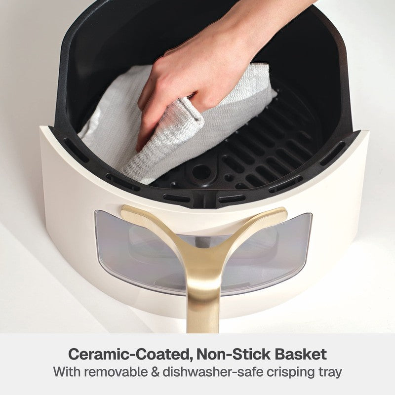 6QT Air Fryer, with Thymecrisp and Ceramic-Coated Nonstick Basket, Sand White7