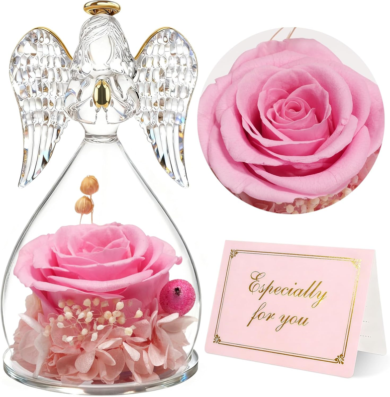 Mom Birthday Gifts for Mom, Angel Figurines with Real Rose Gifts for Her Mom Gra10