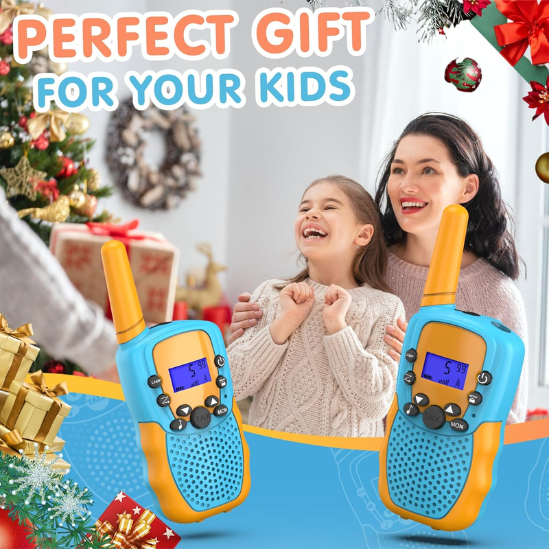 Kids Walkie Talkies 22 Channel 2 Way Radio 3 Mile Range Flashlight LCD5
