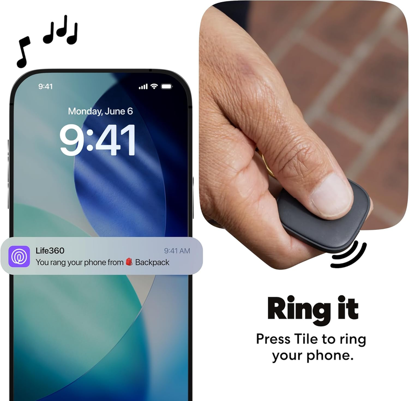 Bluetooth Tracker Tile Key Finder Item Locator iOS Android 2 Pack Black4