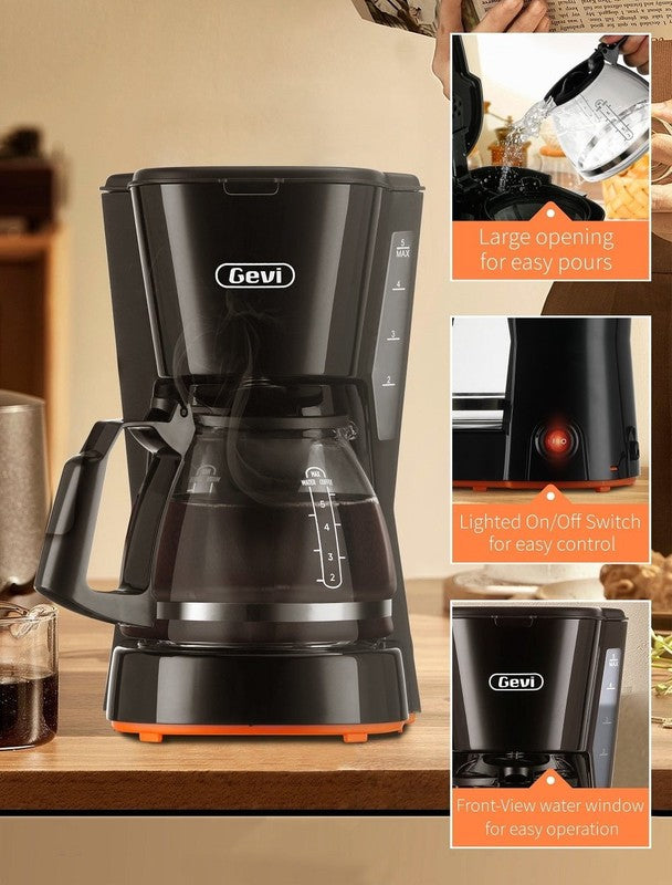 Compact 5 Cup Coffee Maker with Filter Warming Plate Glass Pot New Condition3