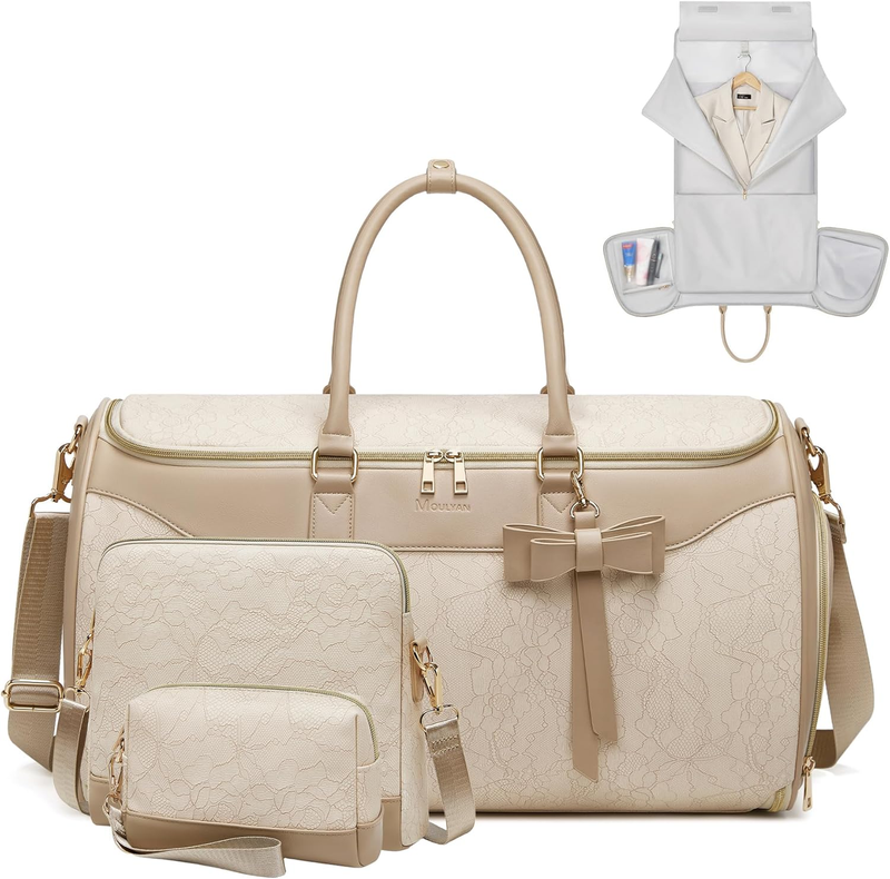 45L Garment Duffle Bag Beige Brown 3in1 Hanging Suit Travel Carry On8