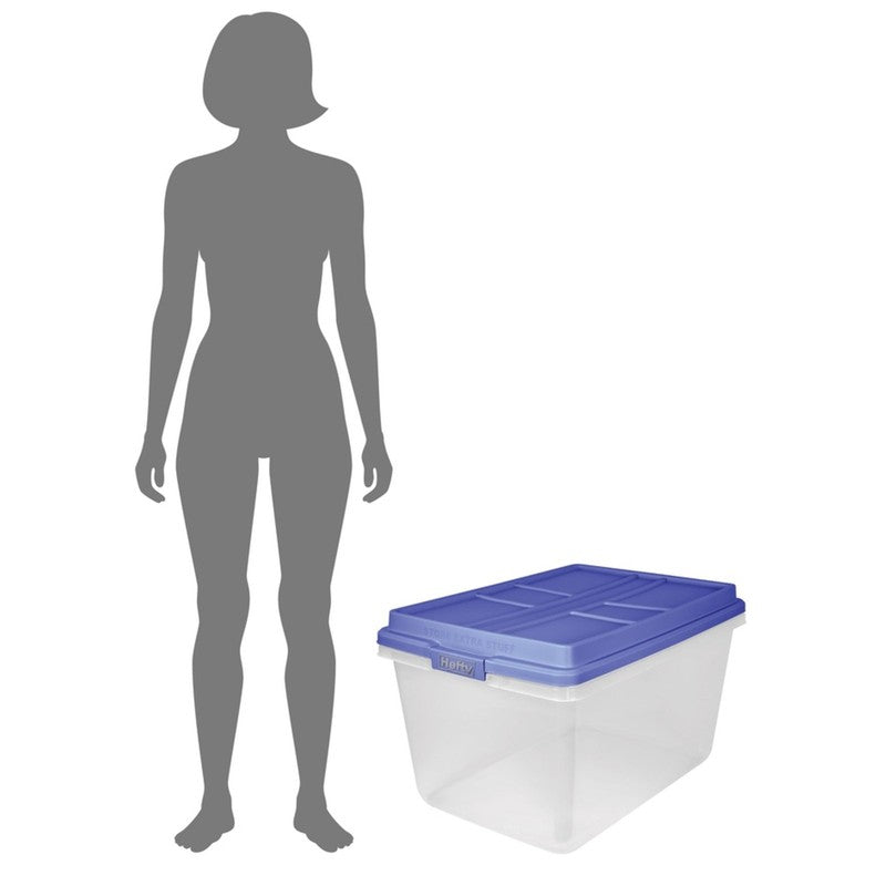 72 Qt. Clear Plastic Storage Bin with Blue HI-RISE Lid, 6 Pack7