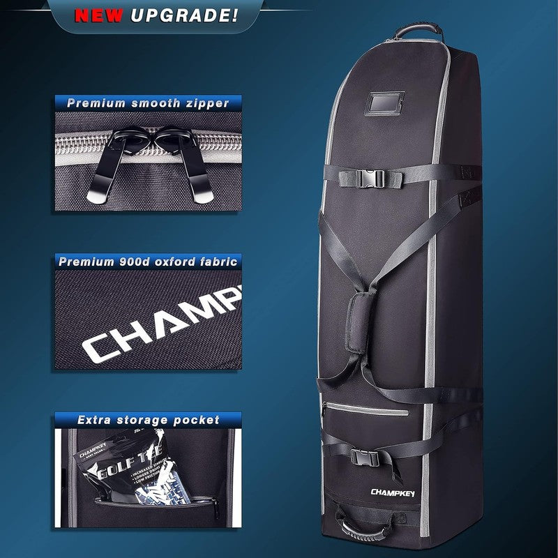 Premium Soft Padded Golf Travel Bag Airline Ready Oxford Fabric Oversized Wheels1