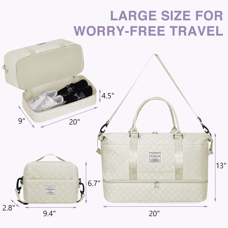 Weekender Bags for Women, Travel Duffel Bags with Shoe Compartment, Personal Ite4