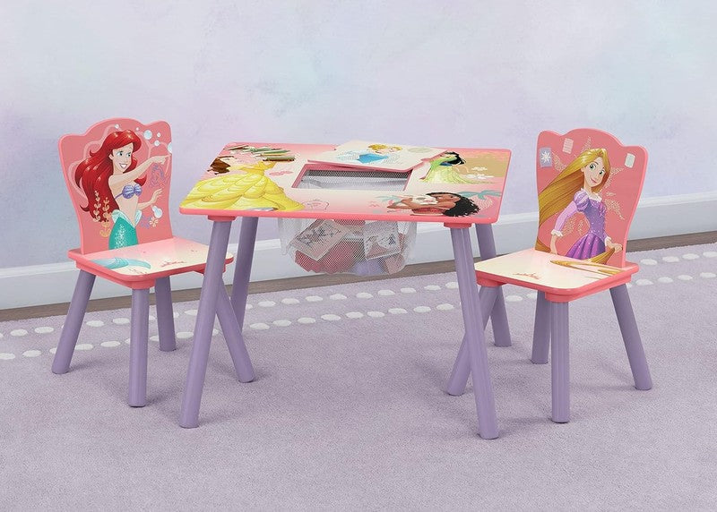 Kids Table & Chair Set with Storage 2 Chairs Princess Arts & Crafts1