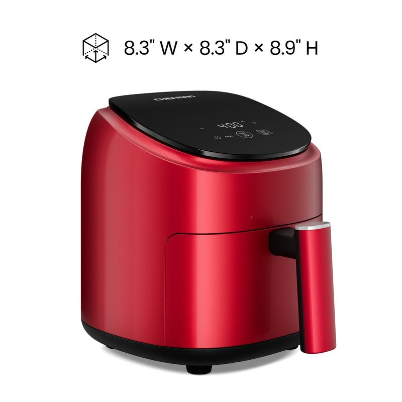 Red 2 Qt Turbofry Digital Air Fryer Compact Quick Meal Dishwasher Safe6