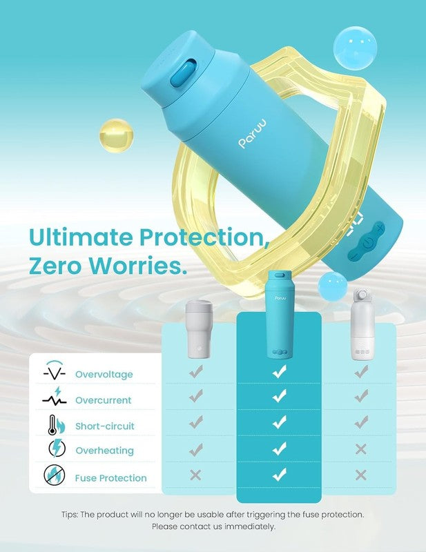 Portable Baby Bottle Warmer Fast Heat 7 Temp 12oz Travel Blue6