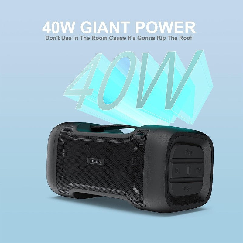 Bluetooth Speaker Deep Bass, IPX6 Waterproof, 24H Playtime, TF/USB/AUX, Mic5