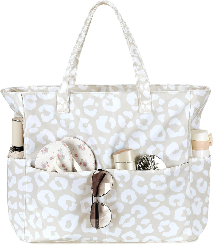 Large Waterproof Beach Bag Women Tote with Wet Pocket Zipper11