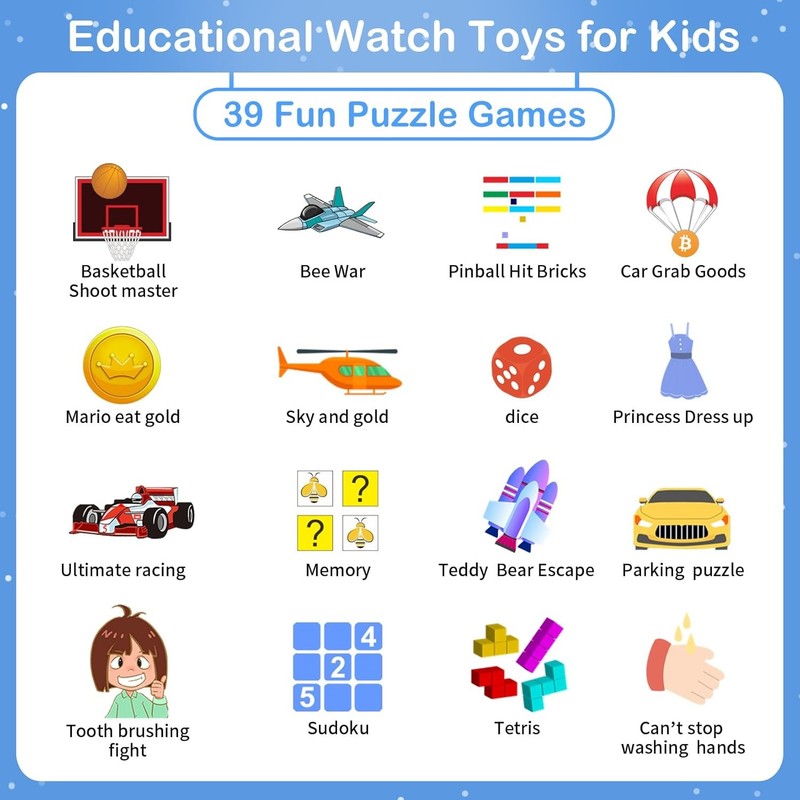 Smart Watch for Kids with 39 Games Alarm Clock, Touchscreen, Calendaring Camera 3