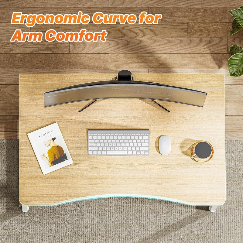 31.5" Folding Desk Oak   Small Space, Home Office, Easy Fold, Compact Design4
