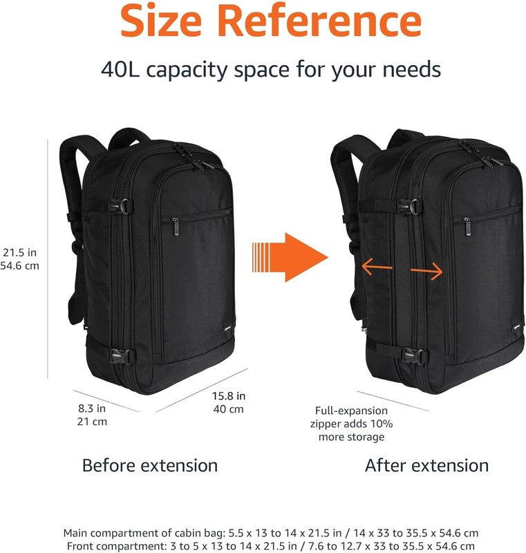 Travel Backpack, Carry on Backpack, with Laptop Compartment, 40L Capacity, Expan2